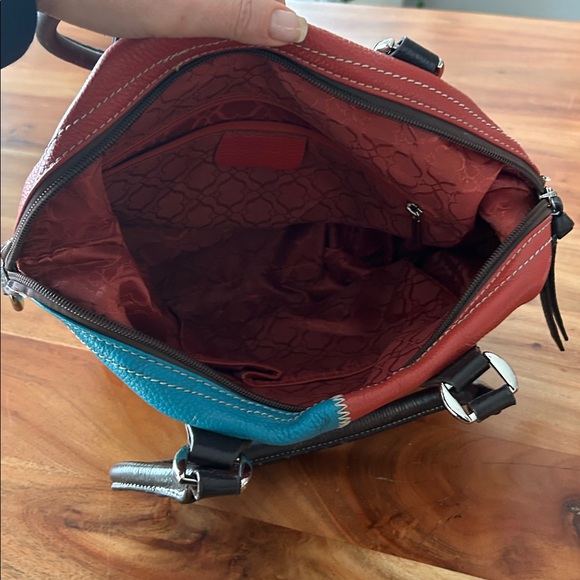 Multicolored Patchwork High Quality Pebbled Leather Purse - Picture 12 of 17